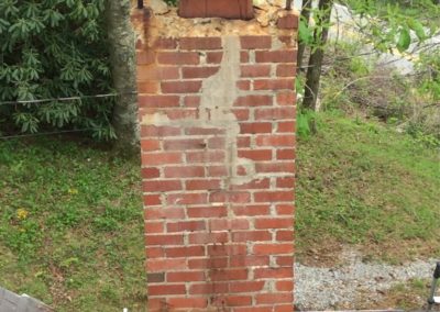 Damaged Brick Chimney