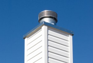 White Chimney Chase with Stainless Steel Chase Cover