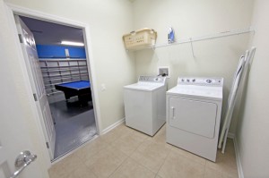 washer and dryer set in laundry room