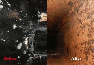 Chimney Cleaning Before and After
