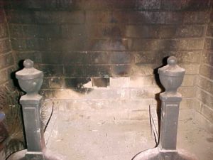 fireplace stains inside a fireplace