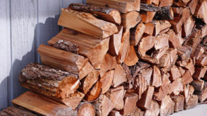 stacks of seasoned firewood